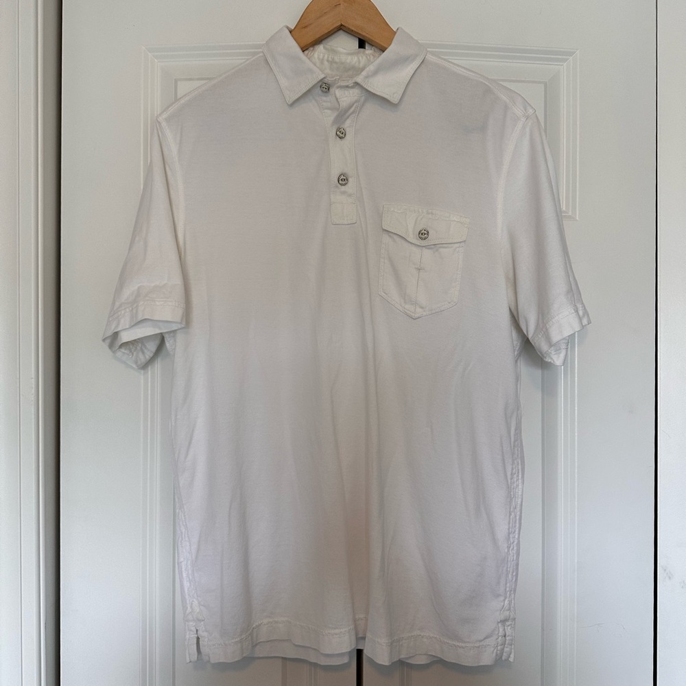 Tommy Bahama size medium white polo-style shirt.